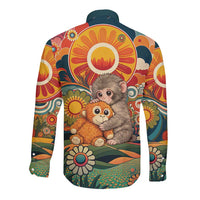Baby Monkey Punch Long Sleeve Button Shirt Retro 70S Hippie Style Groovy Spring