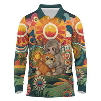 Baby Monkey Punch Long Sleeve Polo Shirt Retro 70S Hippie Style Groovy Spring