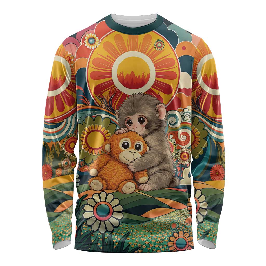 Baby Monkey Punch Long Sleeve Shirt Retro 70S Hippie Style Groovy Spring