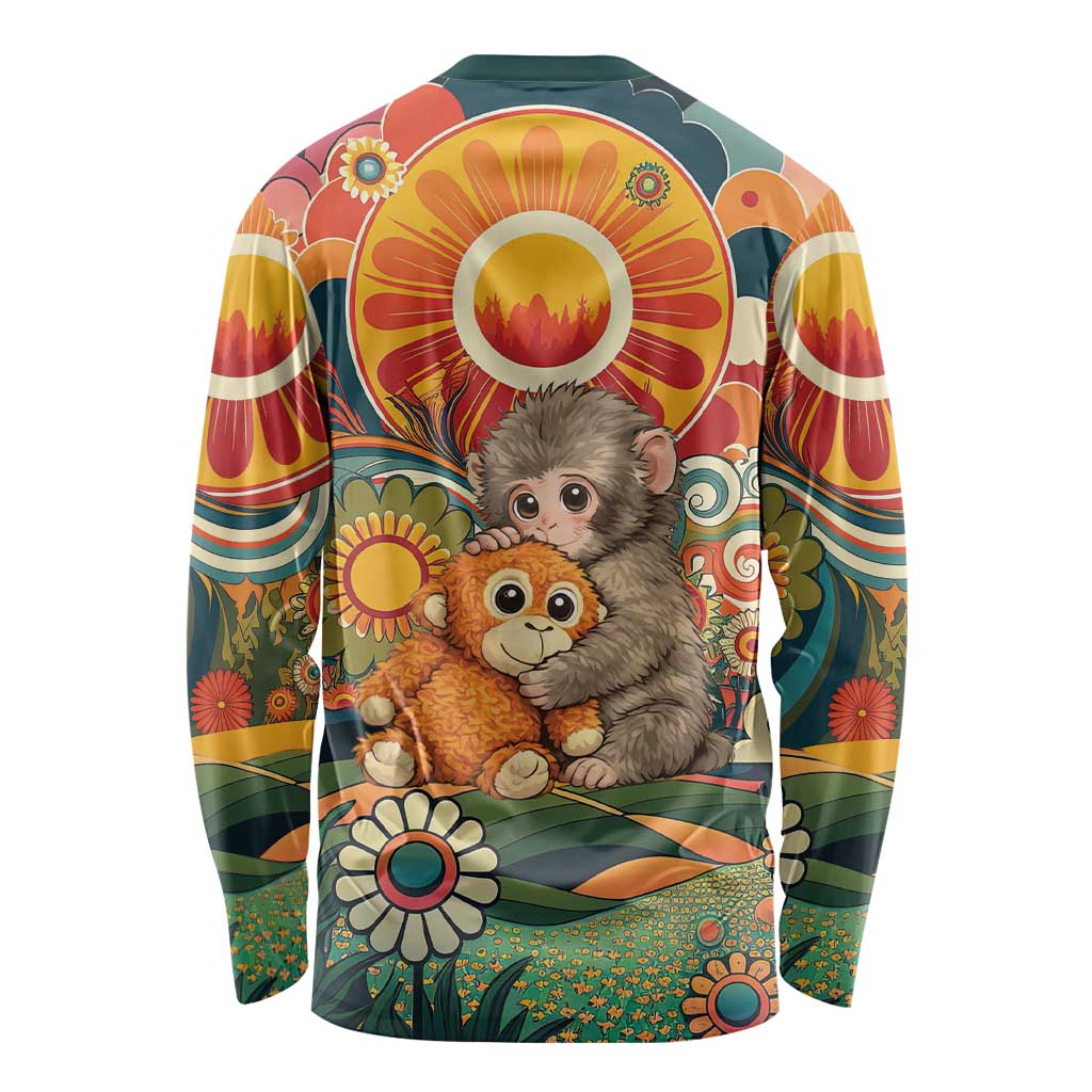 Baby Monkey Punch Long Sleeve Shirt Retro 70S Hippie Style Groovy Spring