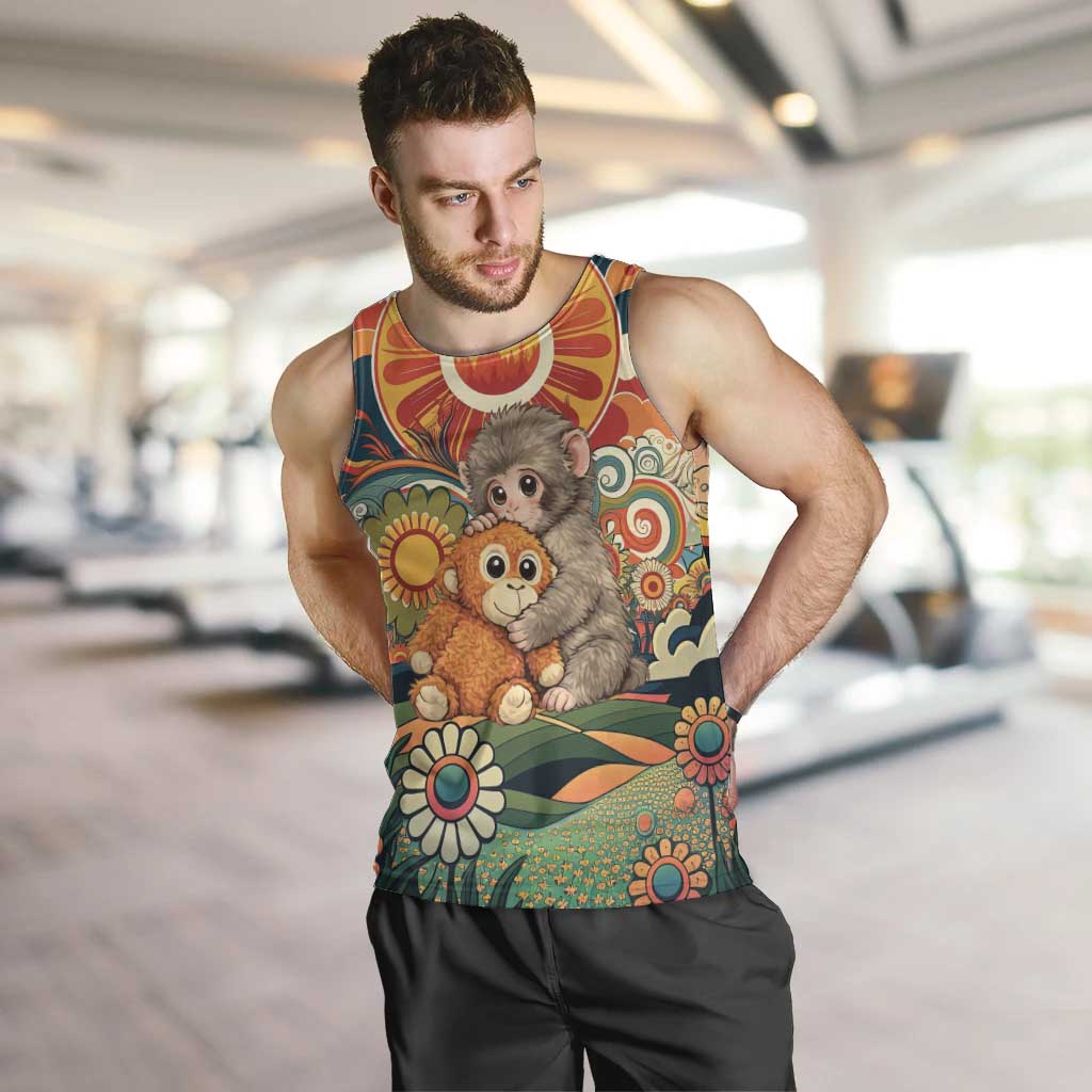 Baby Monkey Punch Men Tank Top Retro 70S Hippie Style Groovy Spring