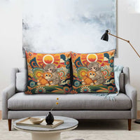 Baby Monkey Punch Pillow Cover Retro 70S Hippie Style Groovy Spring