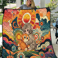 Baby Monkey Punch Quilt Retro 70S Hippie Style Groovy Spring