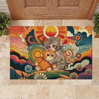 Baby Monkey Punch Rubber Doormat Retro 70S Hippie Style Groovy Spring