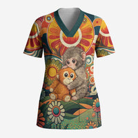 Baby Monkey Punch Scrub Top Retro 70S Hippie Style Groovy Spring