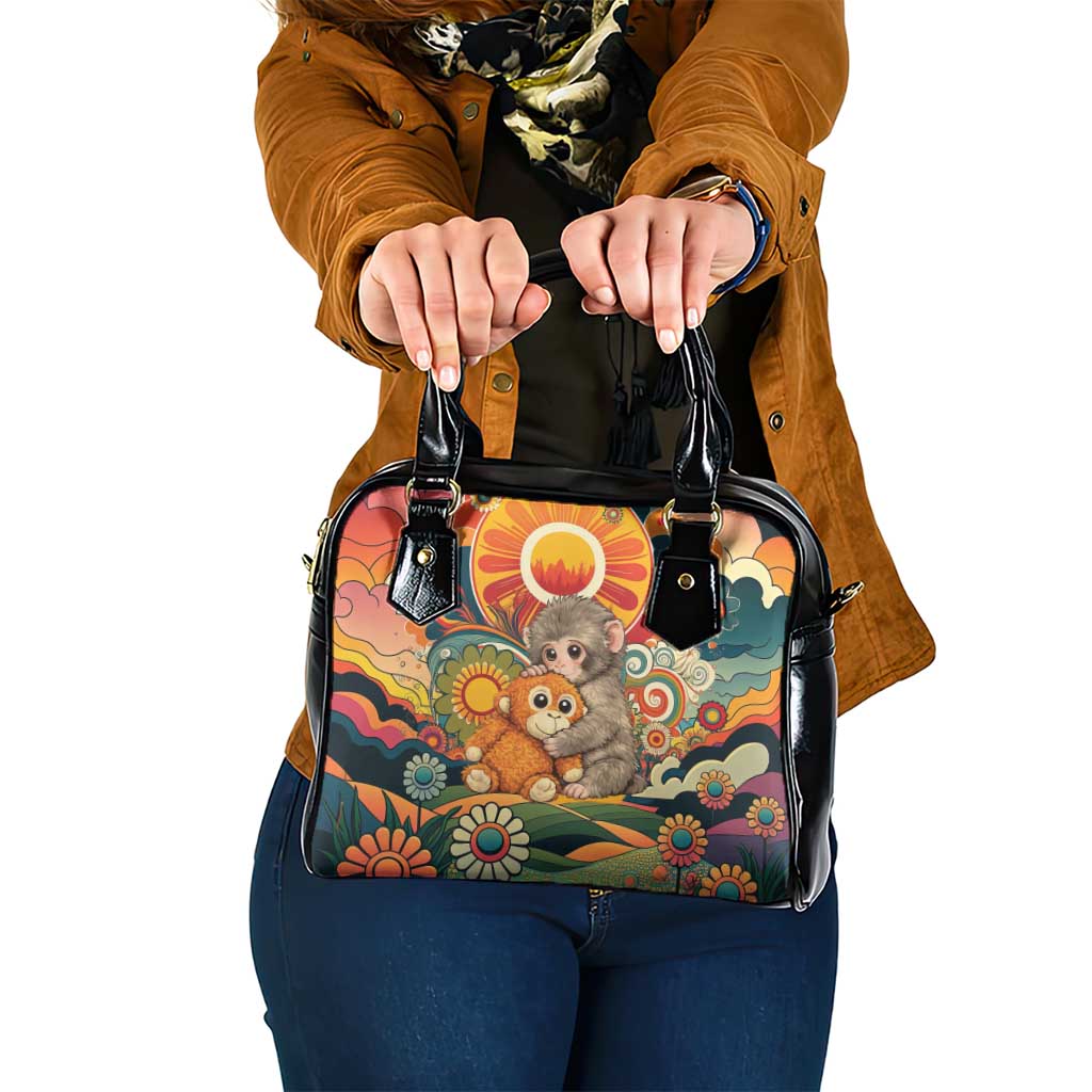 Baby Monkey Punch Shoulder Handbag Retro 70S Hippie Style Groovy Spring