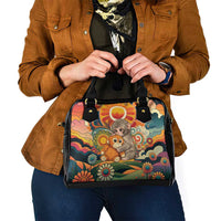 Baby Monkey Punch Shoulder Handbag Retro 70S Hippie Style Groovy Spring