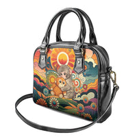 Baby Monkey Punch Shoulder Handbag Retro 70S Hippie Style Groovy Spring
