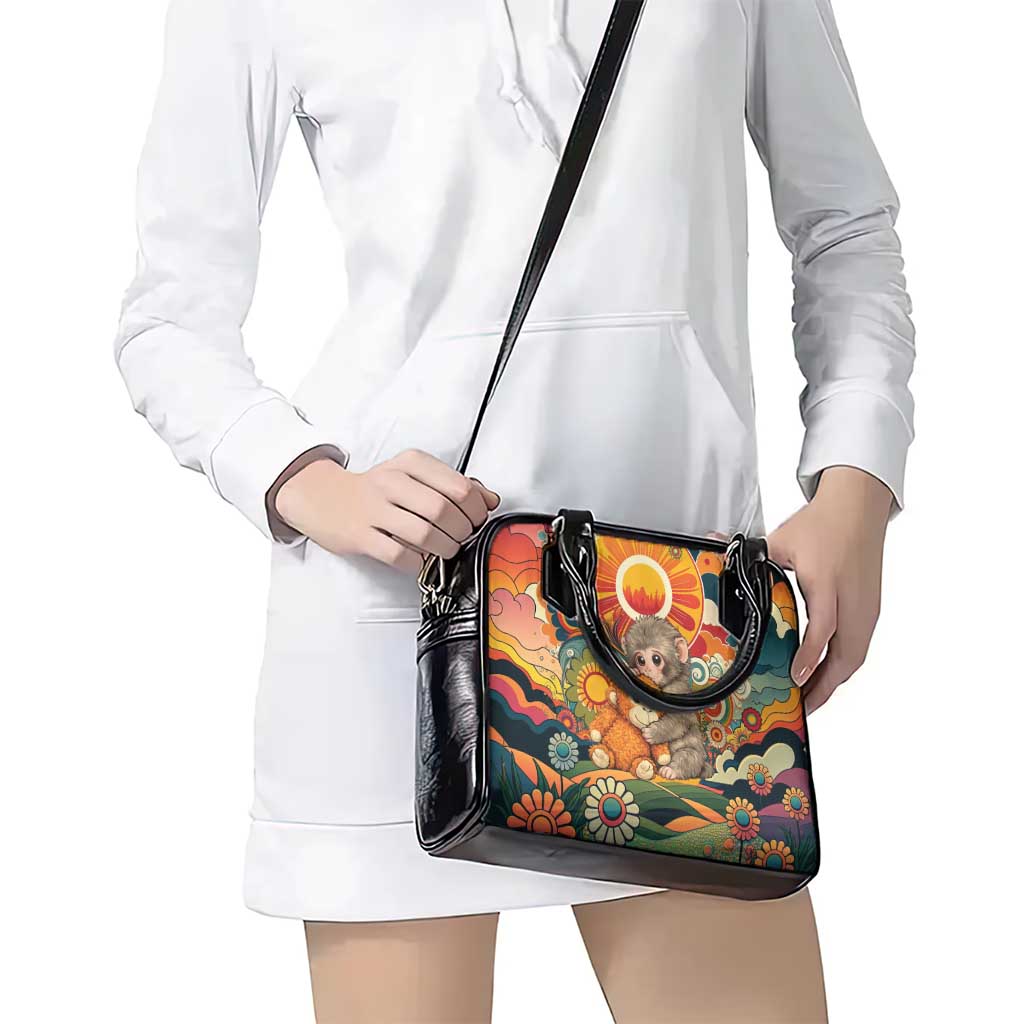 Baby Monkey Punch Shoulder Handbag Retro 70S Hippie Style Groovy Spring