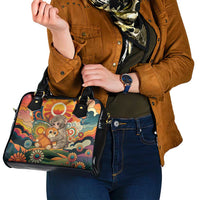 Baby Monkey Punch Shoulder Handbag Retro 70S Hippie Style Groovy Spring