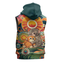 Baby Monkey Punch Sleeveless Hoodie Retro 70S Hippie Style Groovy Spring