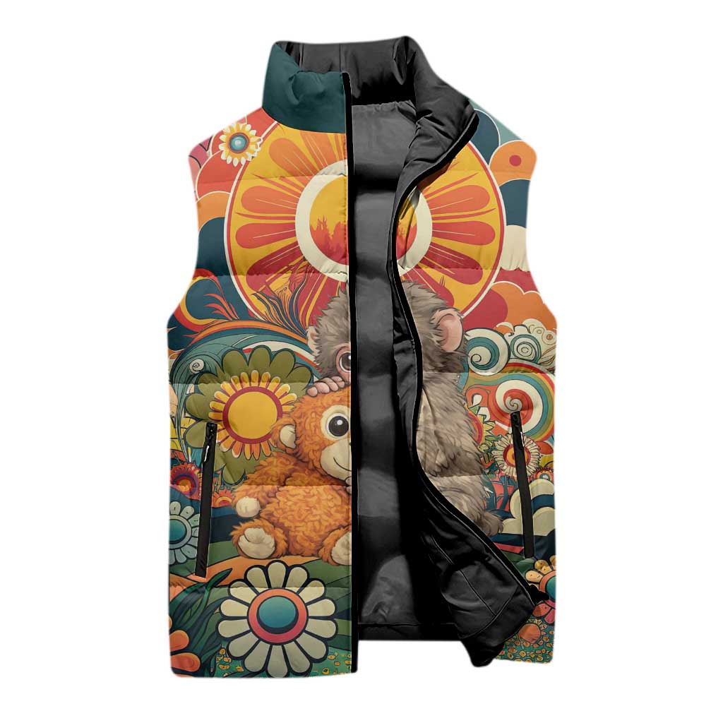 Baby Monkey Punch Sleeveless Puffer Jacket Retro 70S Hippie Style Groovy Spring