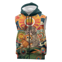Baby Monkey Punch Sleeveless Zip Hoodie Retro 70S Hippie Style Groovy Spring