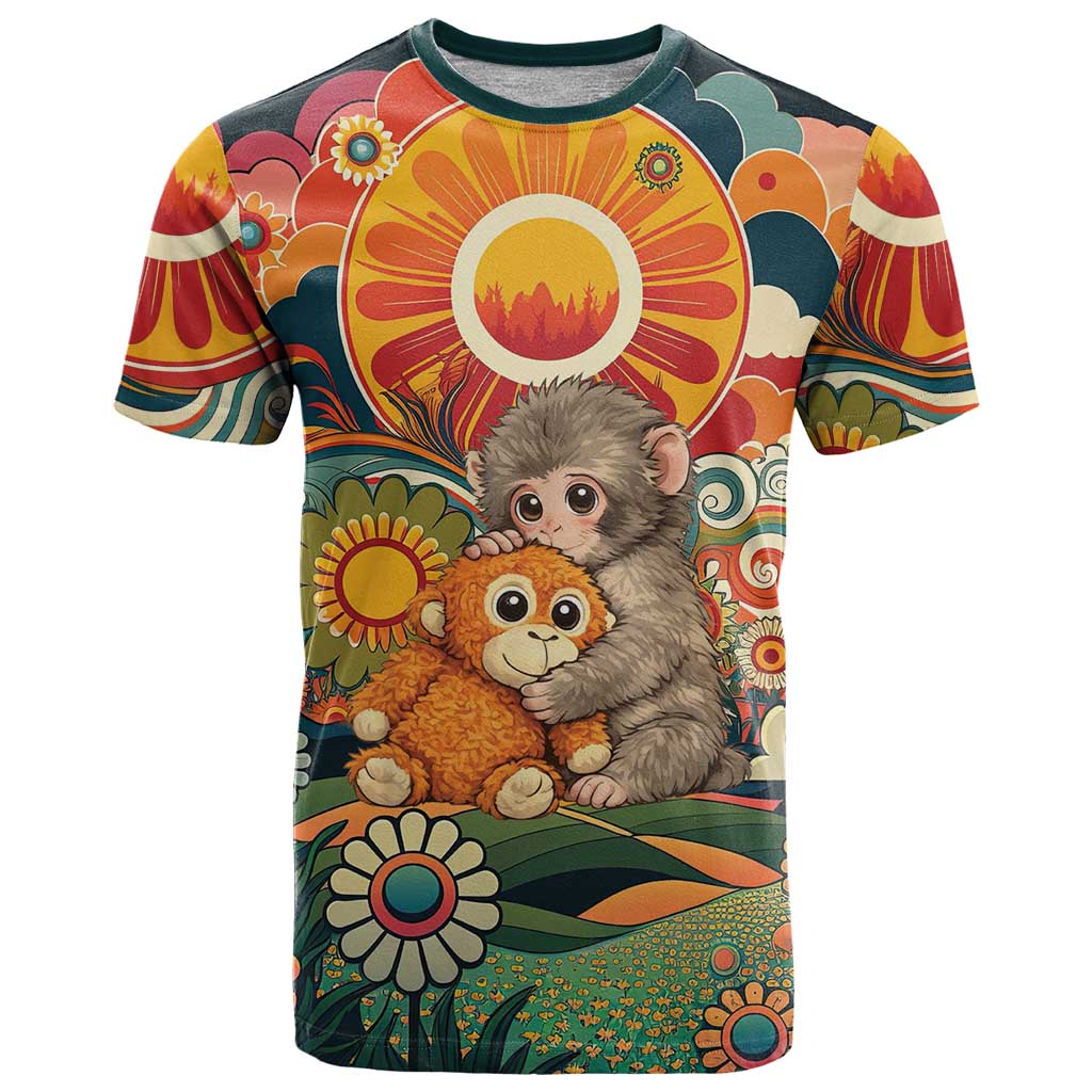 Baby Monkey Punch T Shirt Retro 70S Hippie Style Groovy Spring