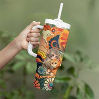Baby Monkey Punch Tumbler With Handle Retro 70S Hippie Style Groovy Spring