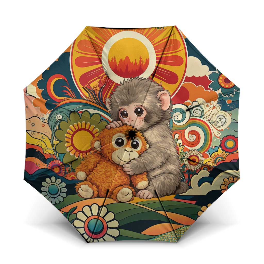 Baby Monkey Punch Umbrella Retro 70S Hippie Style Groovy Spring