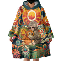 Baby Monkey Punch Wearable Blanket Hoodie Retro 70S Hippie Style Groovy Spring