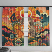 Baby Monkey Punch Window Curtain Retro 70S Hippie Style Groovy Spring