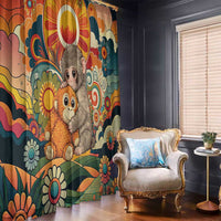 Baby Monkey Punch Window Curtain Retro 70S Hippie Style Groovy Spring