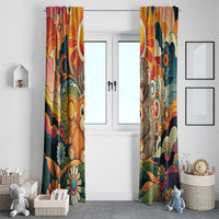 Baby Monkey Punch Window Curtain Retro 70S Hippie Style Groovy Spring
