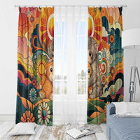 Baby Monkey Punch Window Curtain Retro 70S Hippie Style Groovy Spring