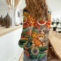Baby Monkey Punch Women Casual Shirt Retro 70S Hippie Style Groovy Spring