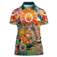 Baby Monkey Punch Women Polo Shirt Retro 70S Hippie Style Groovy Spring
