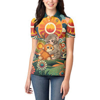 Baby Monkey Punch Women Polo Shirt Retro 70S Hippie Style Groovy Spring