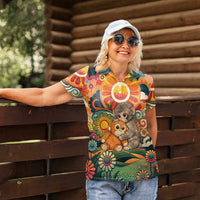 Baby Monkey Punch Women Polo Shirt Retro 70S Hippie Style Groovy Spring