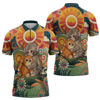 Baby Monkey Punch Zipper Polo Shirt Retro 70S Hippie Style Groovy Spring