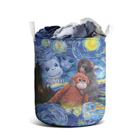 Baby Monkey Punch Personalized Laundry Basket Starry Night Inspired