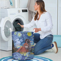 Baby Monkey Punch Personalized Laundry Basket Starry Night Inspired