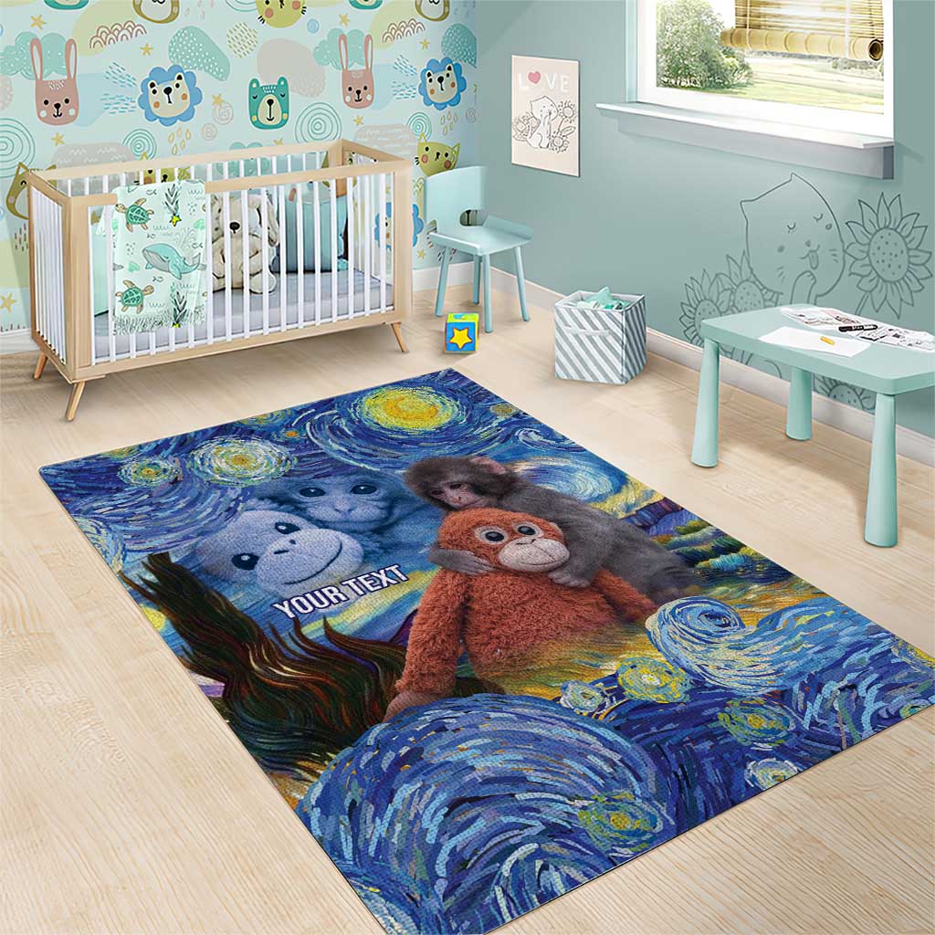 Baby Monkey Punch Personalized Area Rug Starry Night Inspired