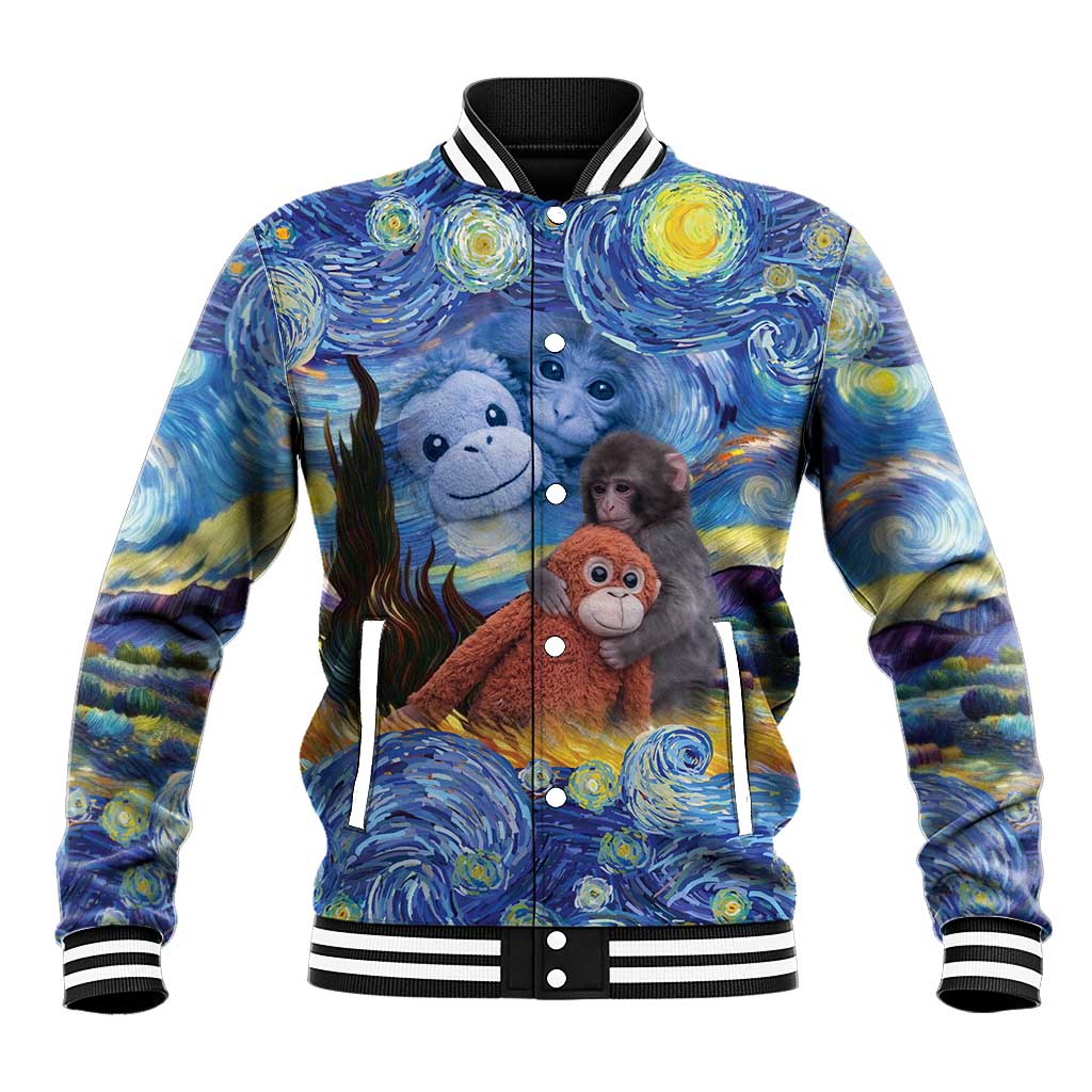Baby Monkey Punch Personalized Baseball Jacket Starry Night Inspired