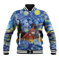 Baby Monkey Punch Personalized Baseball Jacket Starry Night Inspired