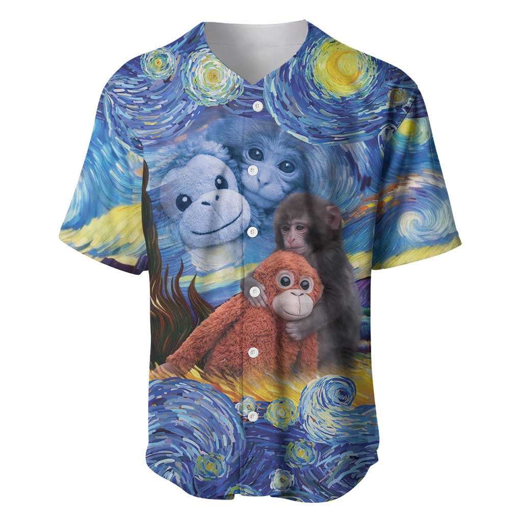 Baby Monkey Punch Personalized Baseball Jersey Starry Night Inspired