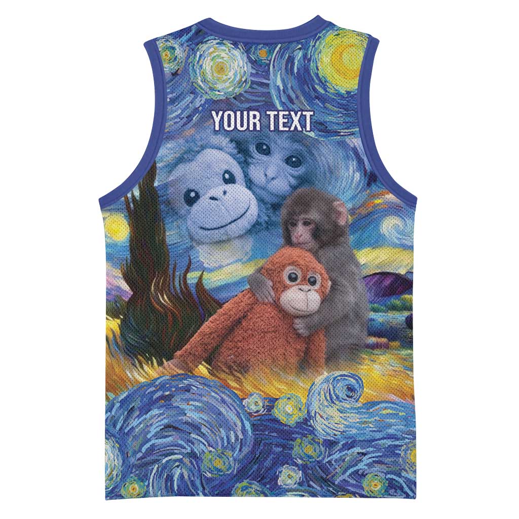 Baby Monkey Punch Personalized Basketball Jersey Starry Night Inspired
