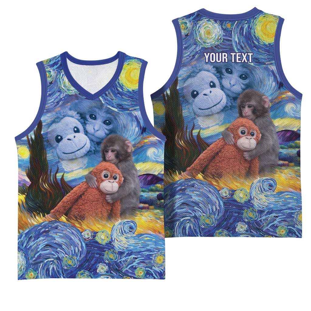 Baby Monkey Punch Personalized Basketball Jersey Starry Night Inspired