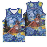Baby Monkey Punch Personalized Basketball Jersey Starry Night Inspired