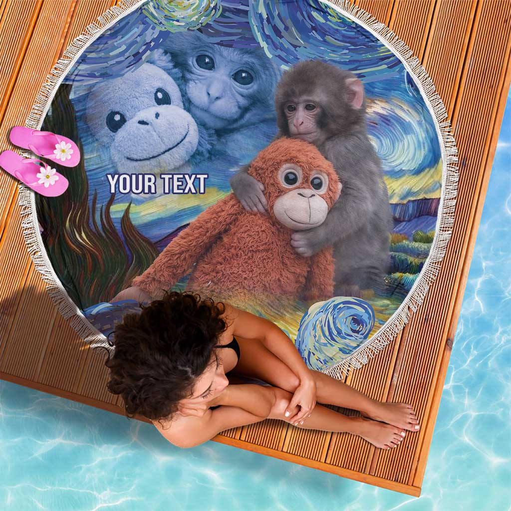 Baby Monkey Punch Personalized Beach Blanket Starry Night Inspired
