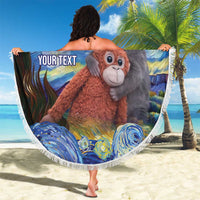 Baby Monkey Punch Personalized Beach Blanket Starry Night Inspired