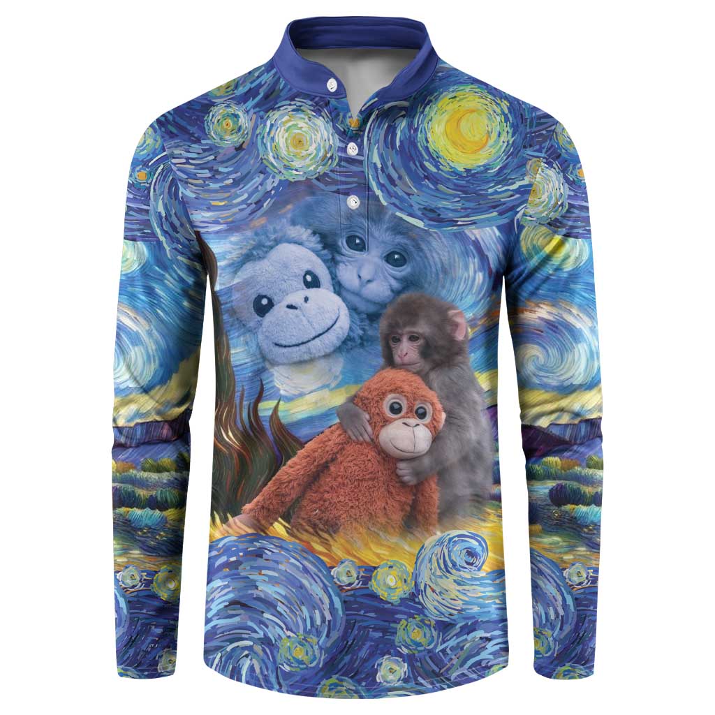 Baby Monkey Punch Personalized Button Sweatshirt Starry Night Inspired