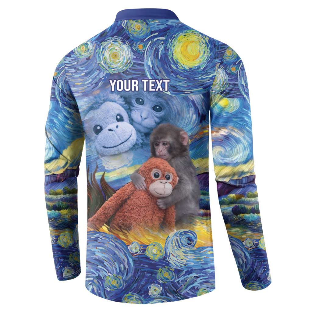 Baby Monkey Punch Personalized Button Sweatshirt Starry Night Inspired