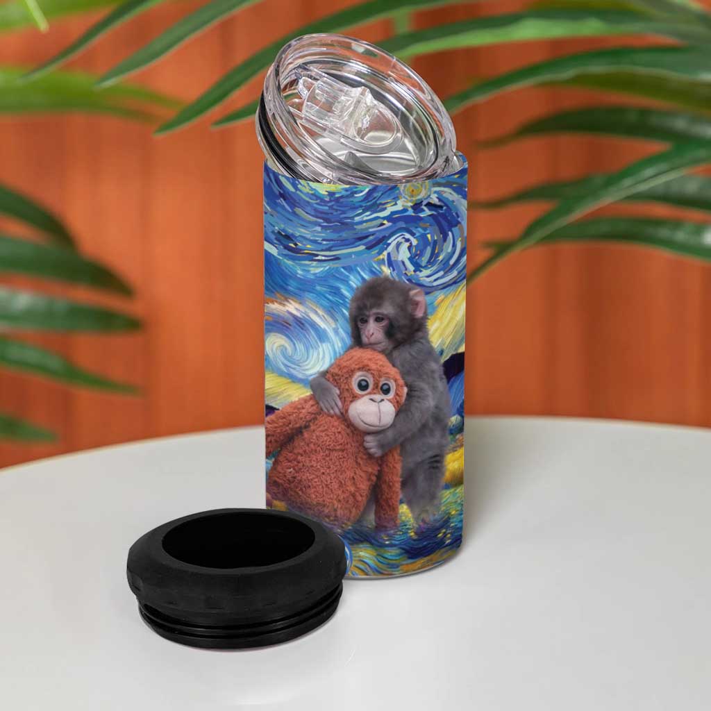Baby Monkey Punch Personalized 4 in 1 Can Cooler Tumbler Starry Night Inspired