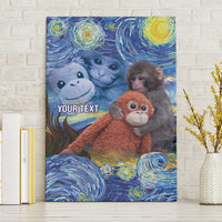 Baby Monkey Punch Personalized Canvas Wall Art Starry Night Inspired