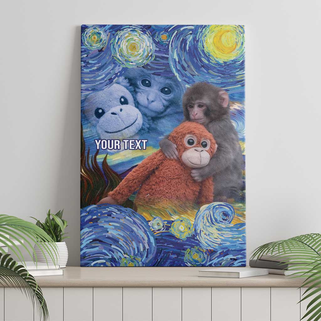 Baby Monkey Punch Personalized Canvas Wall Art Starry Night Inspired
