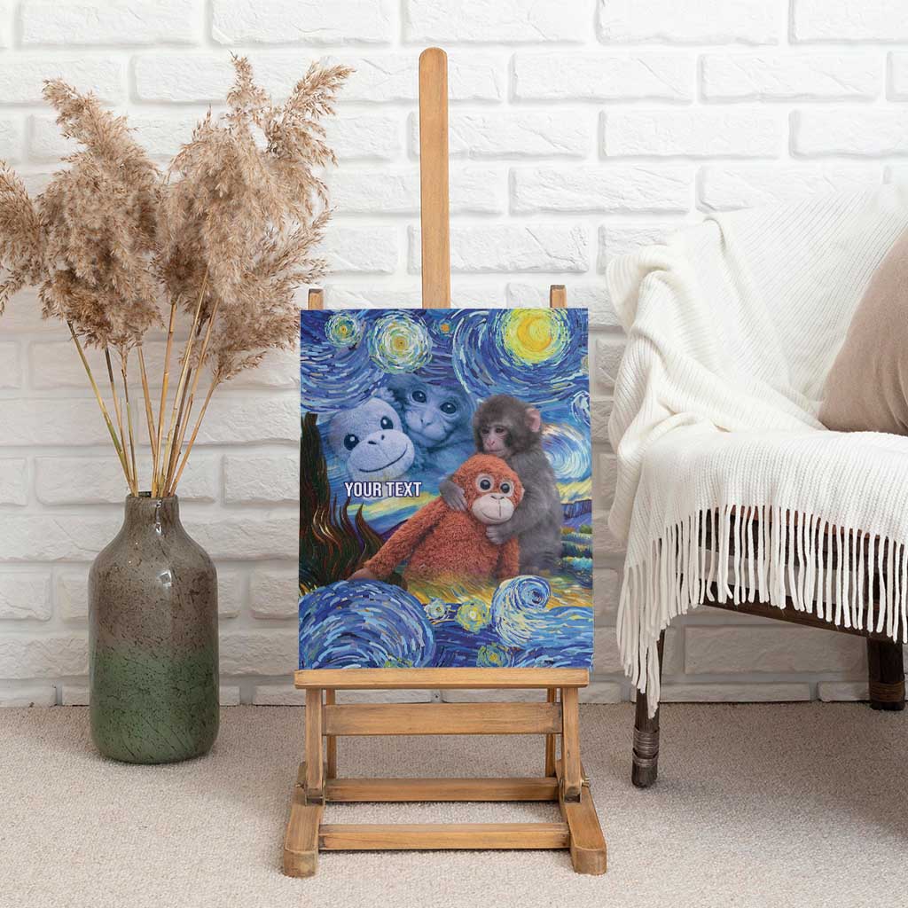 Baby Monkey Punch Personalized Canvas Wall Art Starry Night Inspired