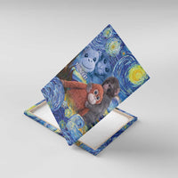 Baby Monkey Punch Personalized Canvas Wall Art Starry Night Inspired