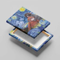 Baby Monkey Punch Personalized Canvas Wall Art Starry Night Inspired