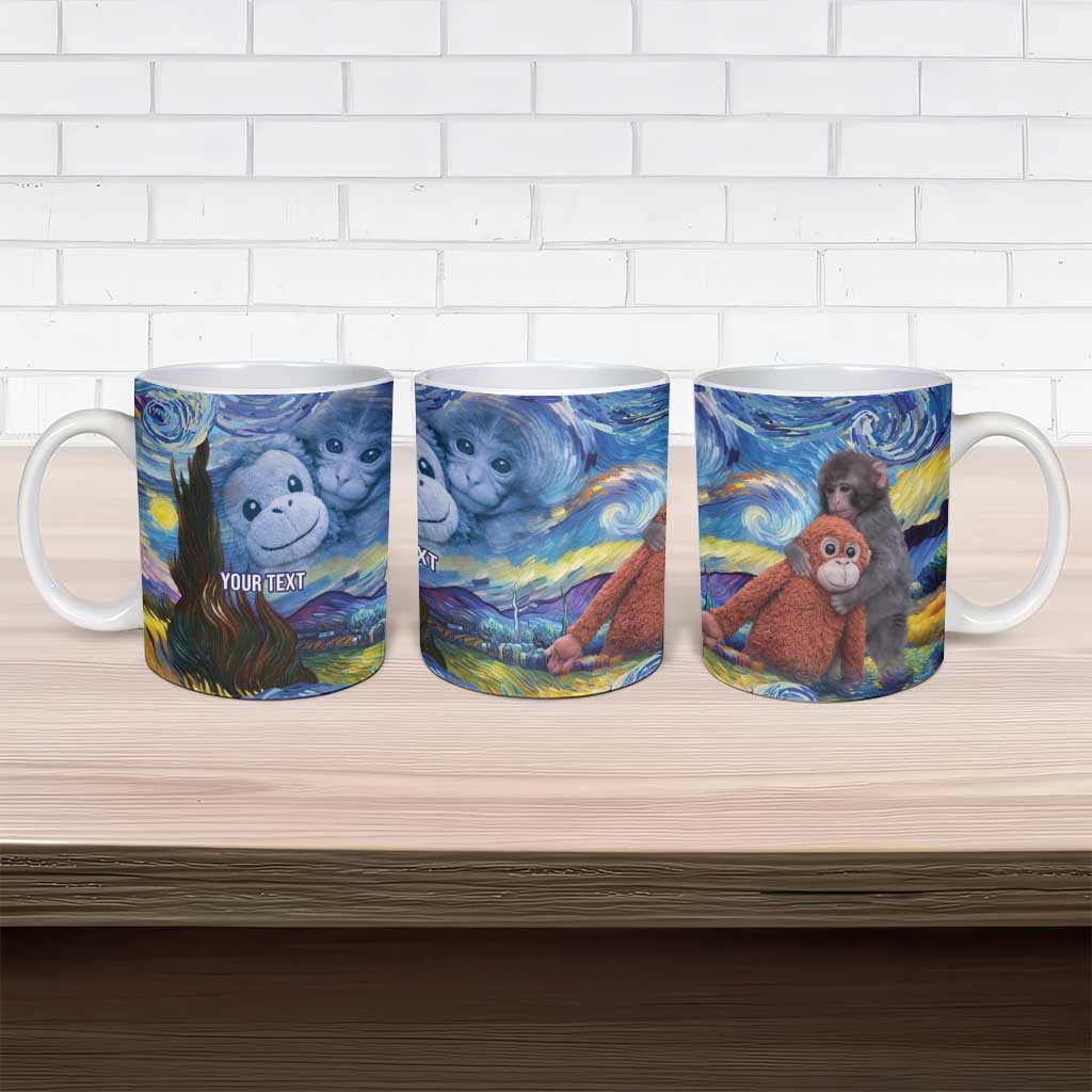 Baby Monkey Punch Personalized Ceramic Mug Starry Night Inspired